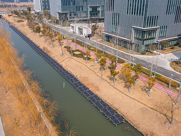 全球足跡｜光+氫！陽(yáng)光能源西伏河防眩光漂浮式光伏項(xiàng)目演繹“電站掘金”公式